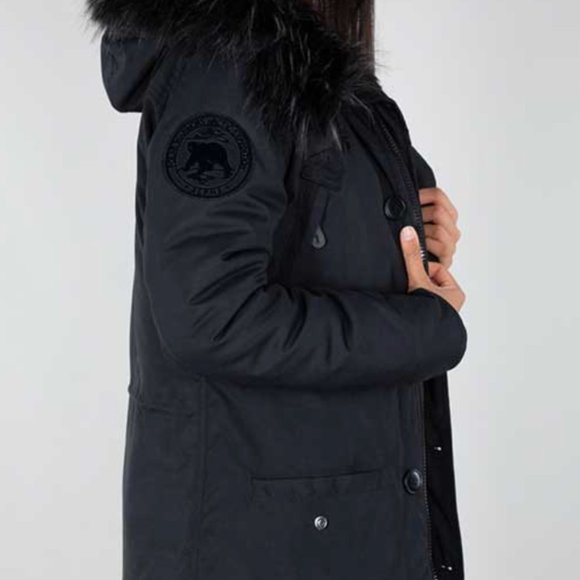 Alpha Industries ❄️ 😍 Polar Jacket ❄️ 😍ALL BLACK Size M - Picture 7 of 13